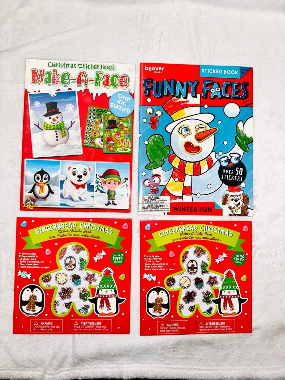 New 4 Piece Holiday Children Activity Book Bundle